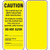 Photograph of both sides of a "Yellow, Caution" Scaffold Status Tag for Scaffold Inspection Holder.