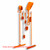 A photograph of an orange 06080 PVC 26" 12-hook rack with orange tools. Tools are not included with product.
