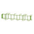 A photograph of a lime green 06080 PVC 26" 12-hook rack without tools. It is 26"L x 3.5"W x 4"H.