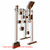 A photograph of a brown 06081 PVC 36" 16-hook rack with brown tools. Tools are not included with product.