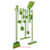 A photograph of a lime green 06081 PVC 36" 16-hook rack with lime green tools. Tools are not included with product.
