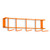 A photograph of an orange 06082 PVC 17" 5-hook rack without tools. It is 17"L x 3"W x 3"H.
