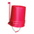 An image of the red 06090 PVC Coated Bucket Drying Rack with a red bucket drying on it.