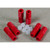 A photograph of (6) red Fittings  and Ferrules for 3 mm" OD tubing.
