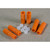 A photograph of (6) orange Fittings  and Ferrules for 2.5 mm" OD tubing.