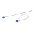 Photograph of blue security cable in locked and unlocked positions.
