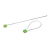 Photograph of green security cable in locked and unlocked positions.