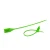 Photograph of green plastic tamper seal in open and closed positions.