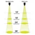 Diagram showing how projector mounting height affects the projected image size for both the standard and wide lenses.