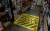 Image showing the "KEEP CLEAR" symbol being projected onto a facility floor.