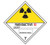 A photograph of a 03054 class 7 radioactive iii dot shipping labels, with 500 per roll.