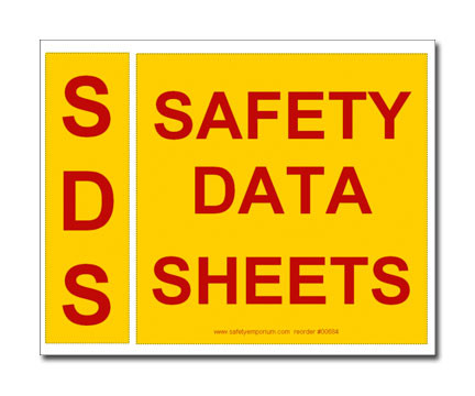 Photograph of the SDS Binder Spine And Cover Label Set.