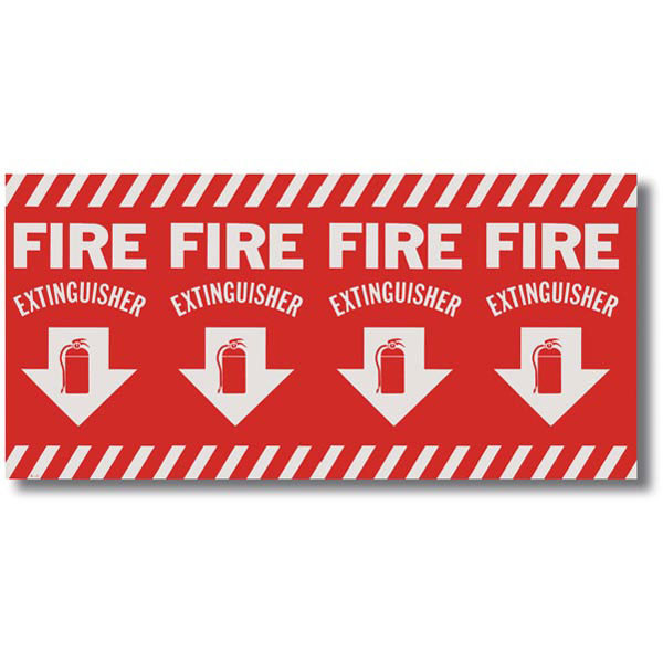 Picture of an Extinguisher sign, wrap around pole marking, 24.5" w x 12.5" h vinyl.