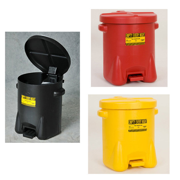 A photograph of a 02133 eagle oily waste safety cans, 14 gallon.