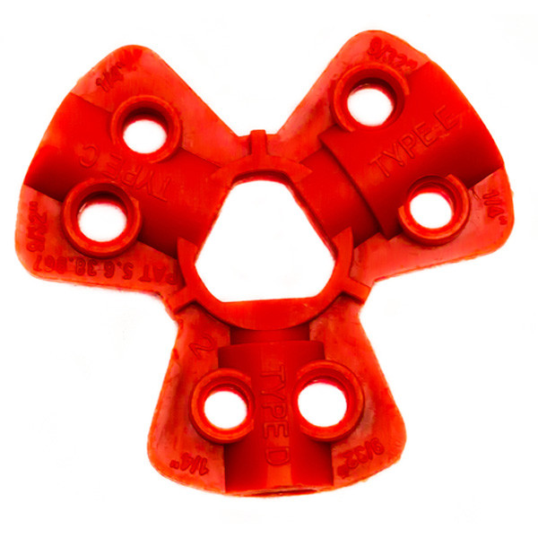 A photograph of a red 07028 zing 3 size pneumatic quick-disconnect lockout device.