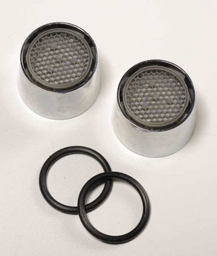 A photograph of a set of AP450-110R Aerator Outlet Heads For G1100 and G1200 Series Eye Washes.