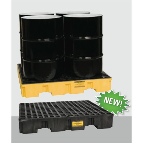 GALLIUM LLIC ION HF BLOCK WET 4個セット Model 1645 Eagle Low-Profile, Forkliftable 4 Drum Spill