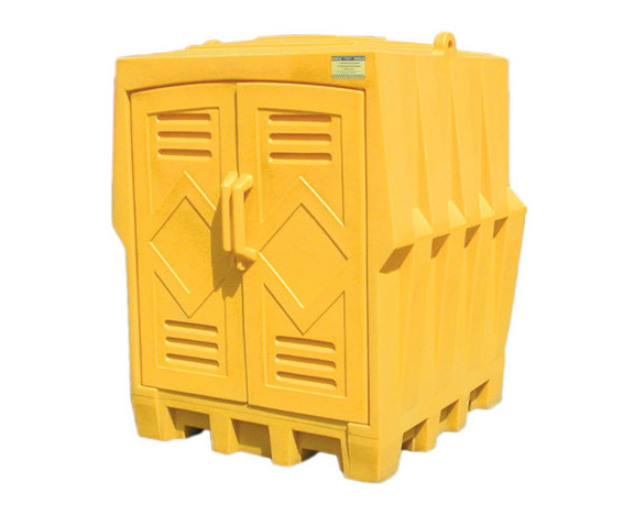 A photograph of a 04326 eagle 4 drum poly storage unit.