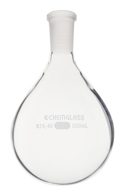 A photograph of a  CG-1512 heavy wall evaporating flasks.