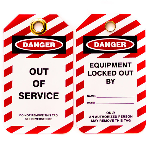 Zing Eco DANGER, Out of Service Lockout Tags w/ Grommets and Red Zing Eco DANGER, Out of Service Lockout Tags w/ Grommets and Red