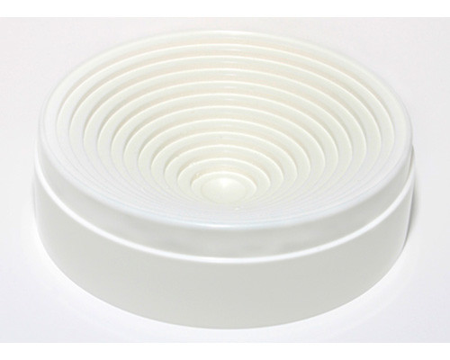 A photograph of a white 24030 stackable polypropylene flask stand.