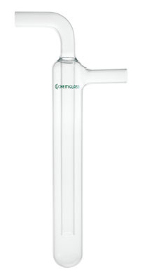 A photograph of a cg-4512 one piece vacuum trap, 90° top outlet.