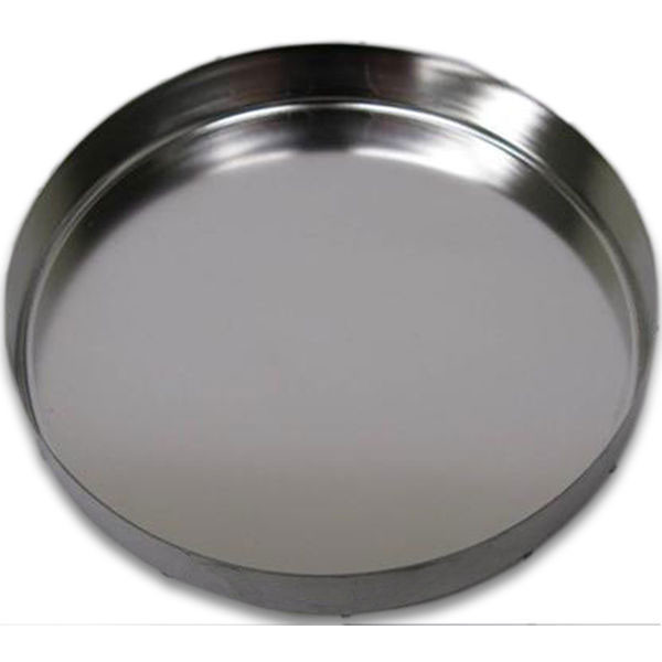 Photograph of a 90 x 14 mm reusable sample pan for use with Ohaus MB90 and MB120 moisture analyzers.