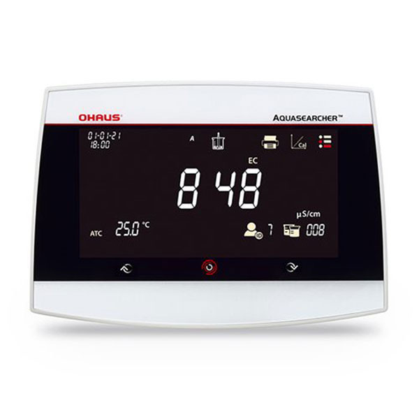 Photograph of the front of an Ohaus AB33EC bench top meter.