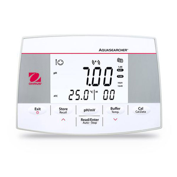 Photograph of an Ohaus AB23PH Benchtop meter, front view.