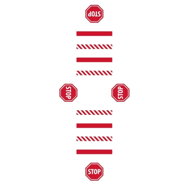 Diagram of layout of all pieces of crosswalk kit.