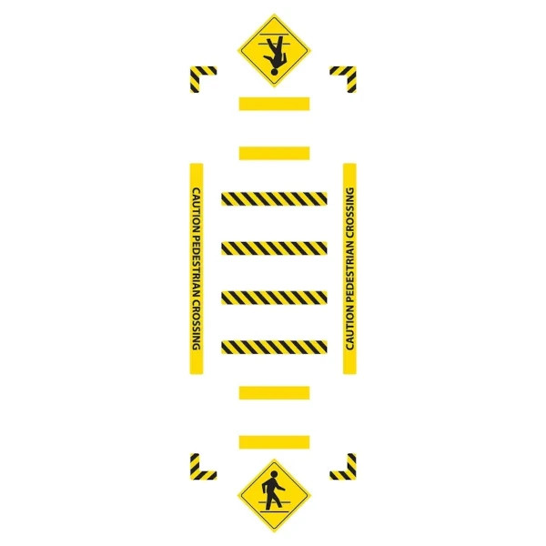 Diagram of layout of all pieces of crosswalk kit.
