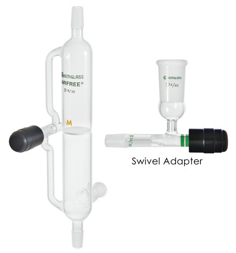 A photograph of a af-0540 swivel filter frit w/ chem-cap® valve.