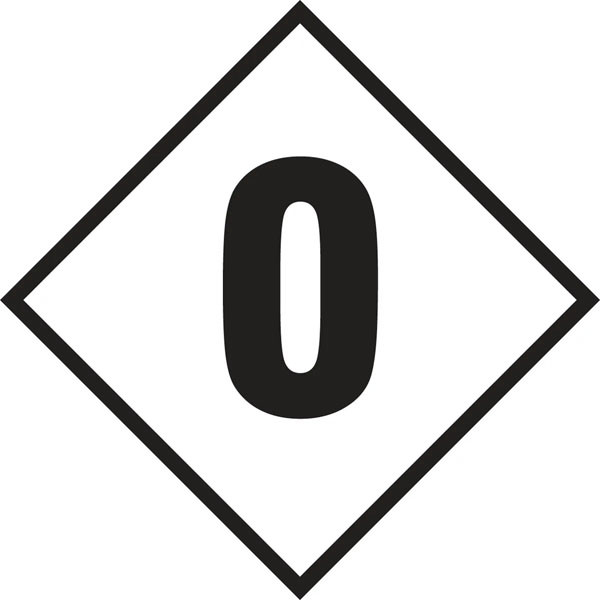 Image of  a number "0" Hazard Panel.