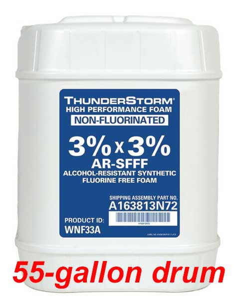 A photograph of an Ansul Thunderstorm® WNF33A 3%x3% Non-Fluorinated Foam Concentrate, 5 gallon pail