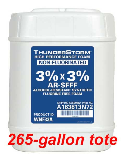 A photograph of an Ansul Thunderstorm® WNF33A 3%x3% Non-Fluorinated Foam Concentrate, 5 gallon pail