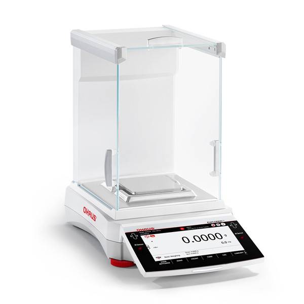Photograph of Ohaus Explorer-EXR® Analytical Balance, right facing.