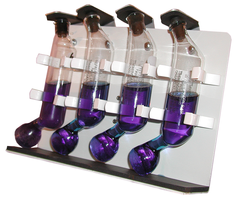 A photograph of a 21209 fat-extraction tube holder for bench top shaker.