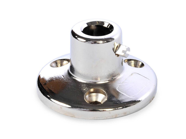 Photograph of nickel-plated zinc Lab Lattice Frame Foot.