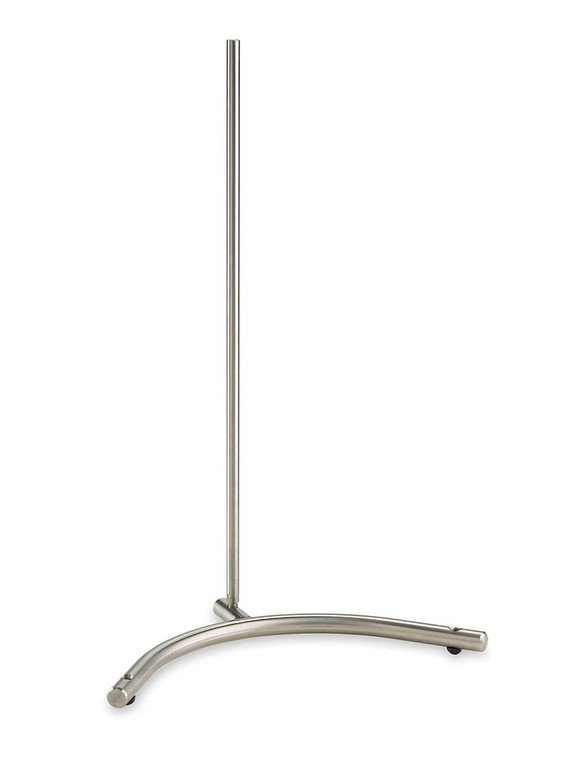 Photograph of a stainless steel laboratory support stand with rod.