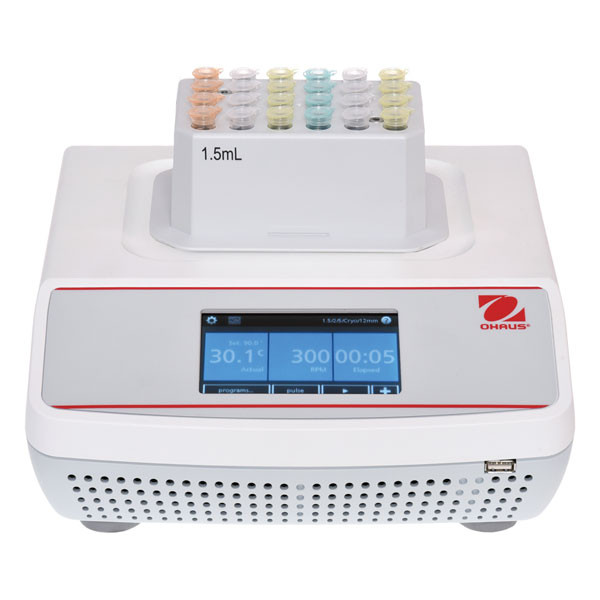 Picture of Ohaus Incubating Cooling Thermal Shaker, front facing. Block, rack and lid sold separately.