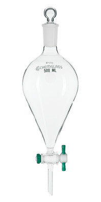 European Squibb Separatory Funnel with PTFE Stopcock