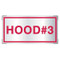 Photograph of the Aluminum Hood #3 sign for cooking system fire control systems.