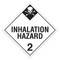 Photograph of a black and white 03102 DOT Hazardous Material Placards, Class 2.3, Inhalation Hazard (Toxic Gases) with skull graphic.