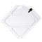 Photograph of clipped corner painted white dot placard holder frame system.