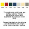 Diagram showing available colors for liquid safety cabinet.