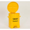 A photograph of a 02131 eagle oily waste safety cans, 6 gallon, yellow with open lid. 