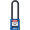 A photograph of a blue 07023 zing recyclock insulated safety padlocks with 3" shackle.