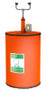 A photograph of a complete Guardian G1562HTR 15 Gallon Portable Eyewash/Drench Hose Unit w/ Heated Orange Insulation Jacket.