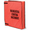 A photograph of a red spanish 09900 fire hose pin rack covers.