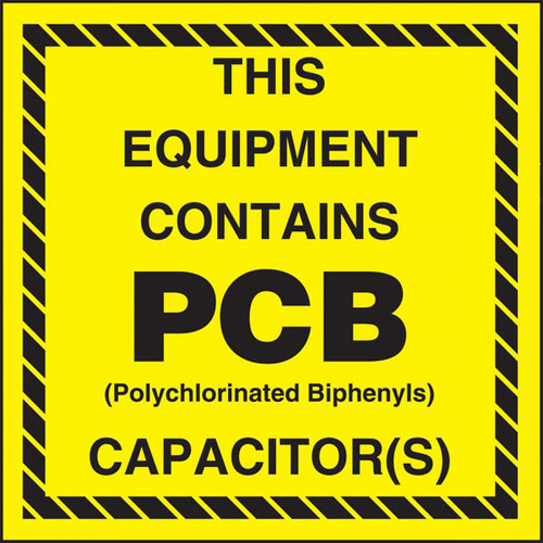 PCB Markers, EPA Reference 761.20(d): This equipment contains PCB ...